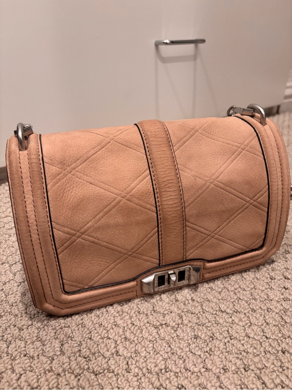 Rebecca Minkoff Quilted Beige Leather Shoulder Bag